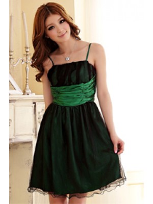 JK2307*Ruffle Green Dinner Gown