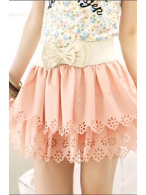 Q5152*Tiered Ruffle Skirts (Pink)