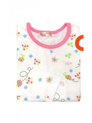AP120*COTTON LONG SLEEVED TOP (WHITE LADYBUG) - Size 100 (CLEARANCE)