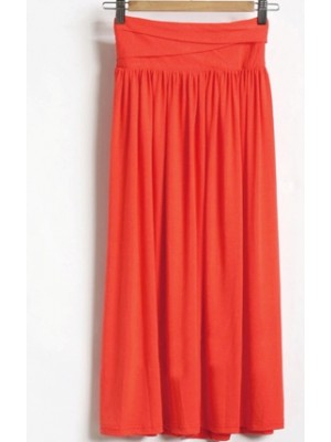 PL5522*Retro Soft Cotton Long Skirts (Red)